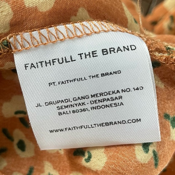 Faithfull the Brand Cedric Orange Floral Jumpsuit - Size XS - Picture 11 of 12